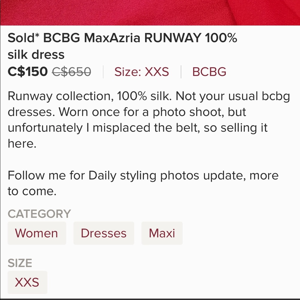 BCBGMAXAZRIA Runway Silk “Rasha” Dress – Size XXS - Picture 13 of 13